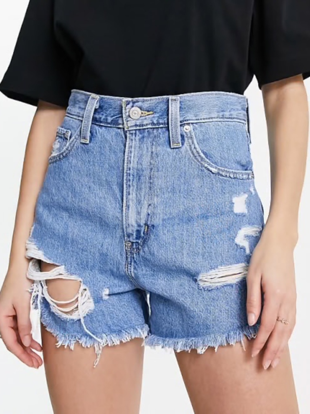 Levi’s High Waist Mom Distressed Shorts